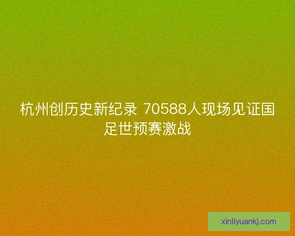 杭州创历史新纪录 70588人现场见证国足世预赛激战